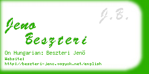 jeno beszteri business card